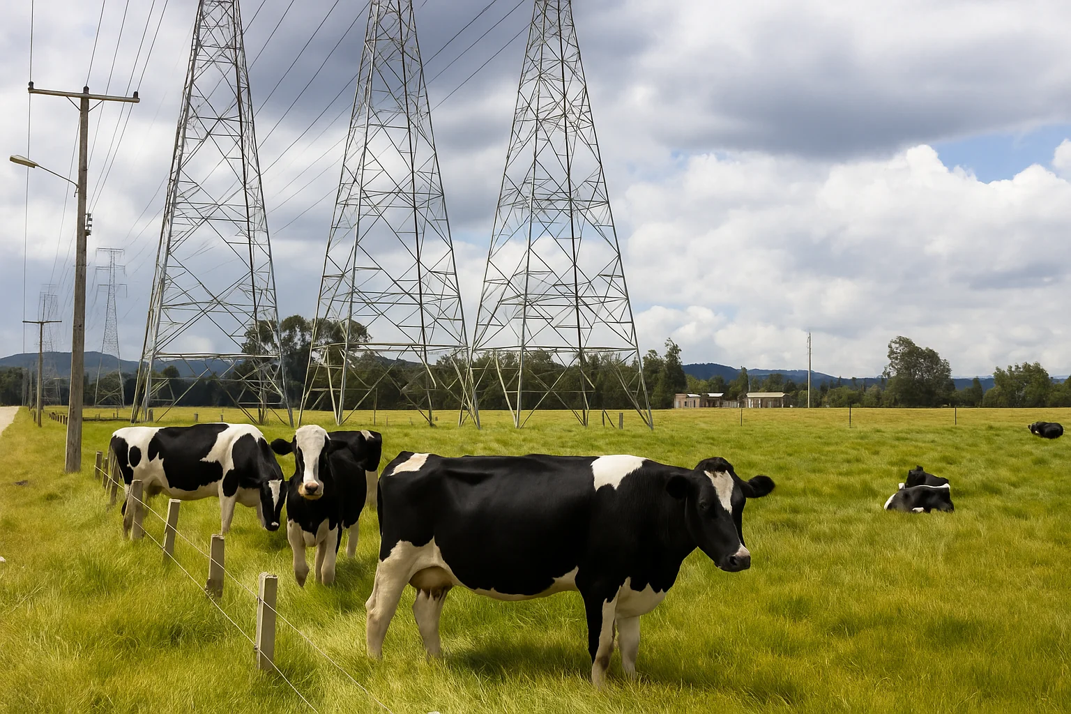 Predio agrícola afectado por línea de transmisión eléctrica