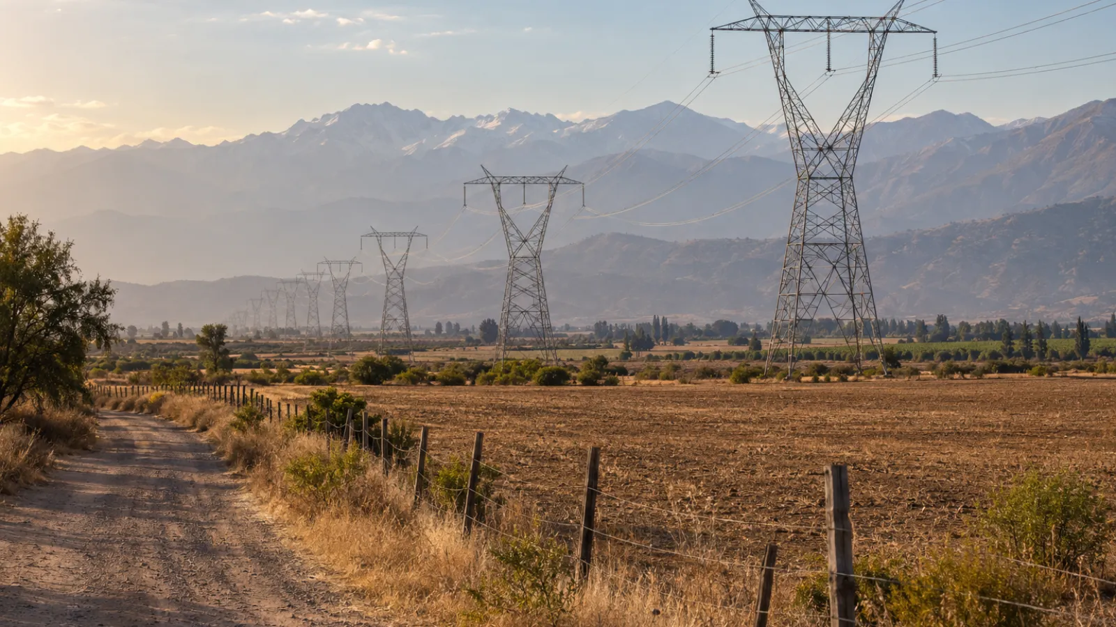 Torres de alta tensión en un predio rural chileno: concesión eléctrica y evaluación ambiental en carriles separados